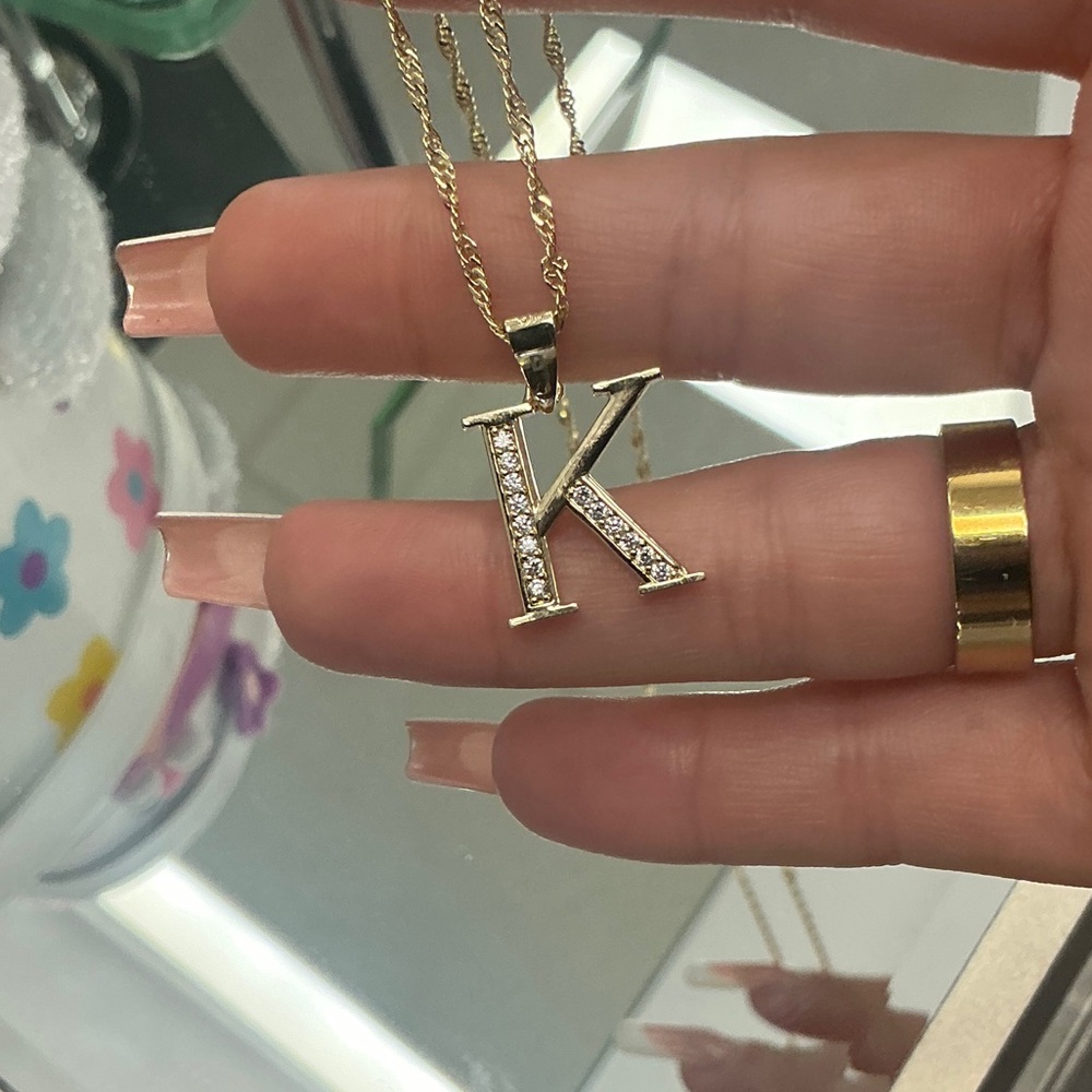 Gold Initials Bundle 2 K’s And 1 E Bundle Pendant… - image 2